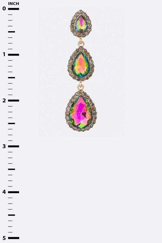 Crystal Teardrop Statement Earrings