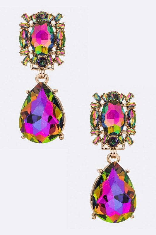 Crystal Teardrop Statement Earrings