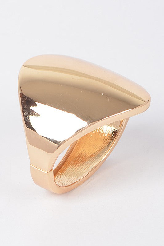 Polished Oversize Oval Hinged Bangle