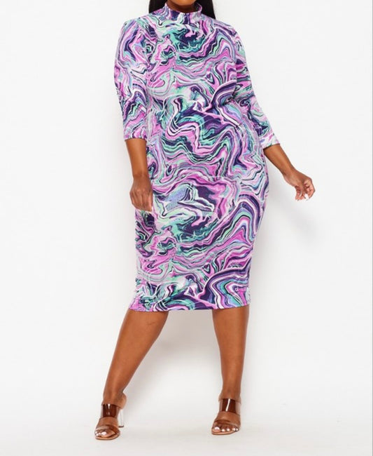 PRINT BODYCON DRESS